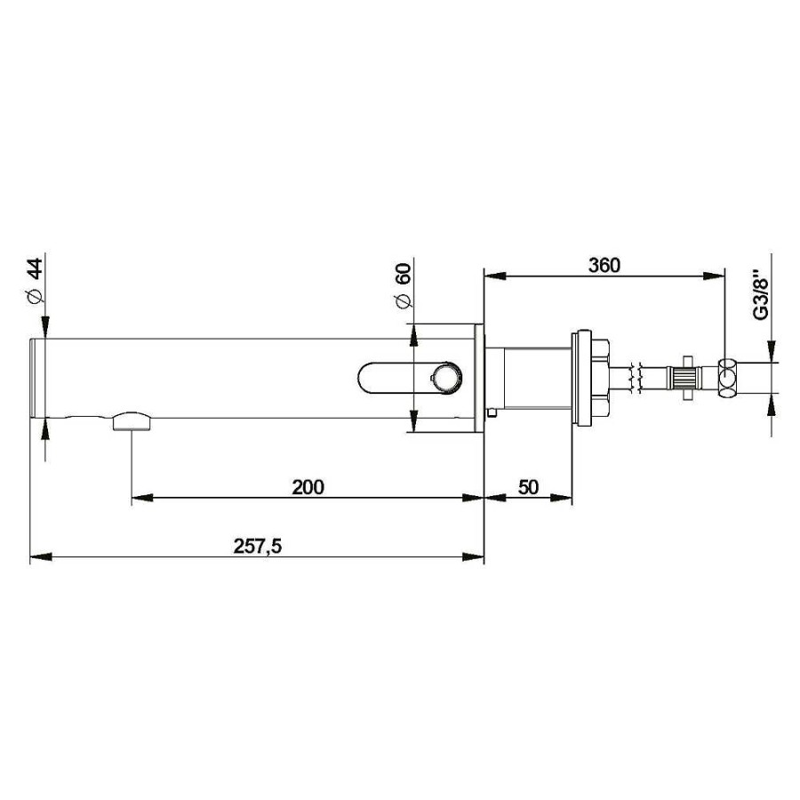 Grifer A De Ba O Presto Iberica | Grifo Temporizado Lavabo Mezclador Mural Accionamiento Mediante Sensor. Presto Linea Tc Lm 57110 Presto Iberica