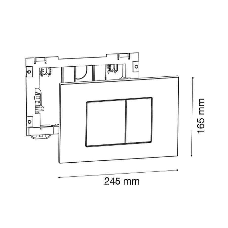 Inodoros Drena | Placa Pulsadora Doble Cuadrados Drena