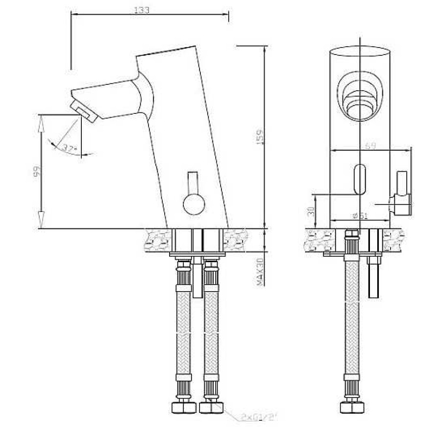 Grifer A De Ba O Nofer | Grifo Mezclador Electr Nico Encimera Negro Caudal Eco 07261M.En Nofer