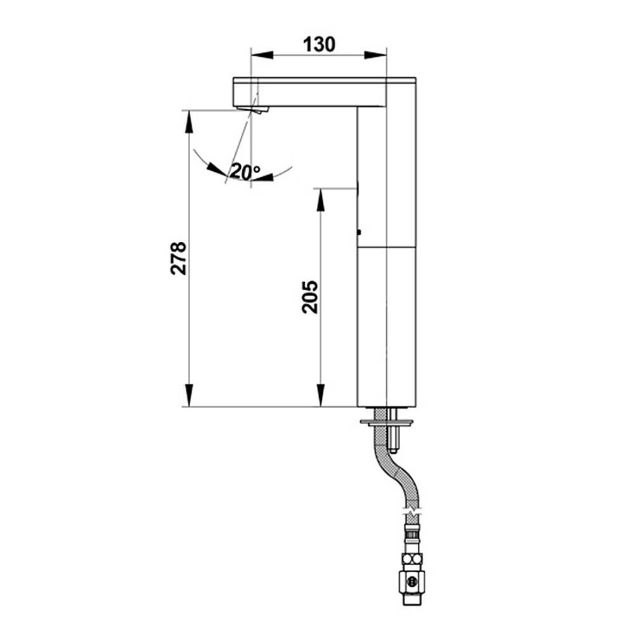 Grifer A De Ba O Presto Iberica | Grifo Temporizado Lavabo Un Agua Repisa Por Sensor Accionamiento Mediante Sensor. Presto Soho L Alto Ple56231 Presto Iberica