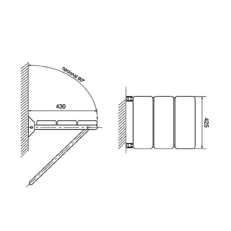 Accesibilidad PrestoEquip | Asiento De Ducha Inox Blanco Prestobar Inox 210 Prestoequip 68215