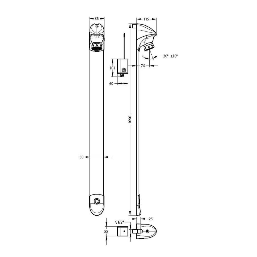 Grifer A De Ba O Presto Iberica | Grifo Temporizado Ducha Mezclador Mural Por Sensor Accionamiento Mediante Sensor. Presto Dl 400 Sensia 27476 Presto Iberica