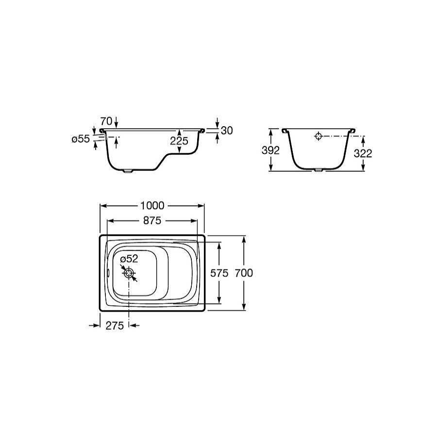 Ba Eras Roca | Ba O Aseo De Acero Rectangular Contesa Roca M063.A213100001