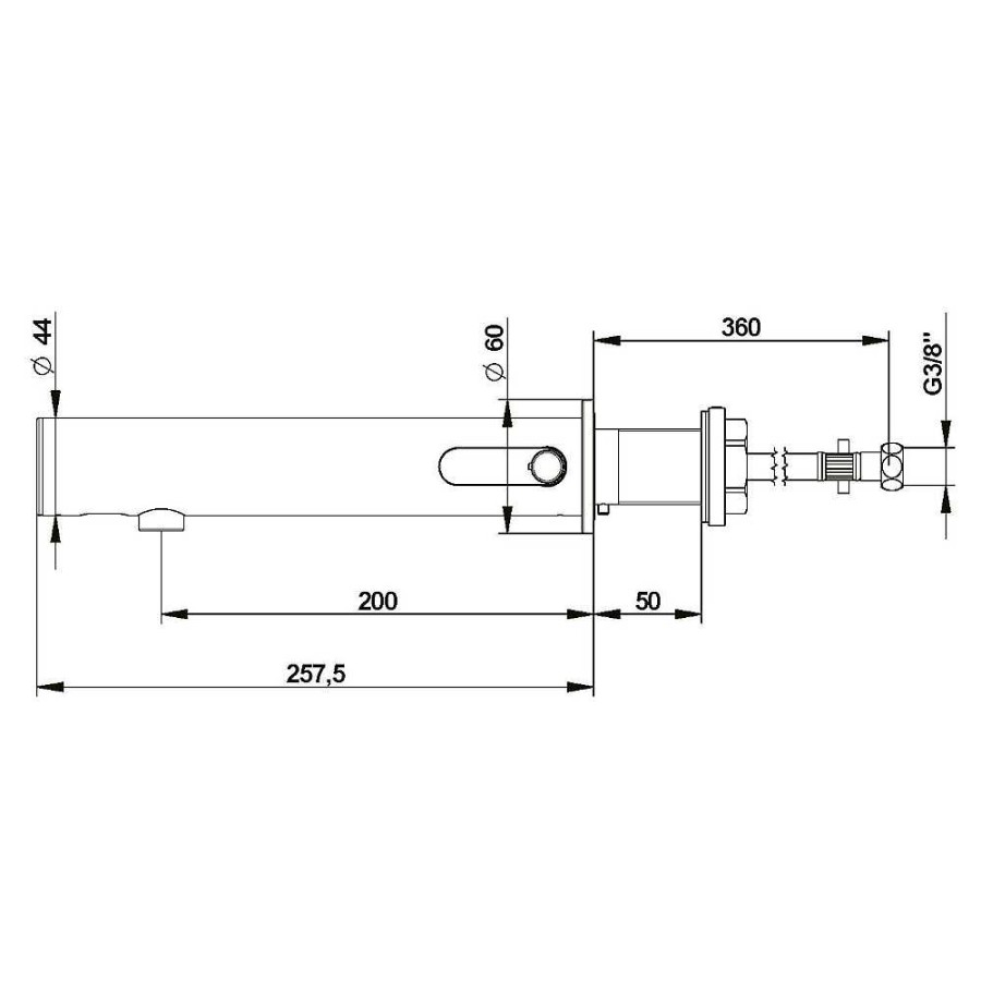 Grifer A De Ba O Presto Iberica | Grifo Temporizado Lavabo Mezclador Mural Por Sensor Accionamiento Mediante Sensor. Presto Linea Tc Lm 57106 Presto Iberica