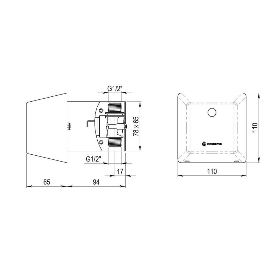 Grifer A De Ba O Presto Iberica | Grifo Temporizado Urinario Sensor Visto Accionamiento Mediante Sensor. Presto Novo Sensia Ue 78609 Presto Iberica