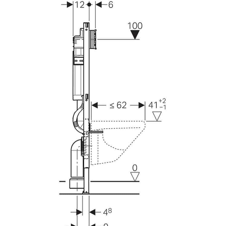 Inodoros Geberit | Bastidor Para Inodoro Suspendido 112 Cm , Con Cisterna Empotrada 12 Cm , Codo De Desague Pvc Duofix Geberit