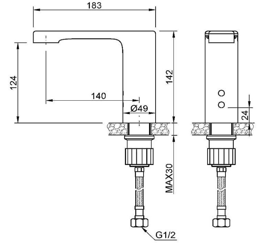 Grifer A De Ba O Nofer | Grifo Electr Nico Un Agua Para Lavabo Acabado Negro Caudal Eco 07260.En Nofer