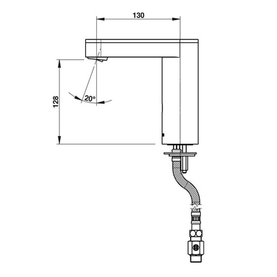 Grifer A De Ba O Presto Iberica | Grifo Electr Nico Temporizado Lavabo Un Agua Repisa Por Accionamiento Mediante Sensor Presto Soho L 56220 Presto Iberica