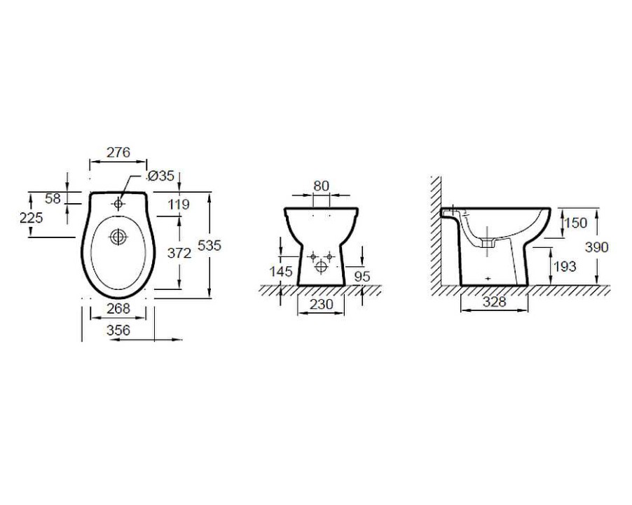 Bidet Jacob Delafon | Bide A Suelo New Ola Jacob Delafon M041.Ebb0001.00