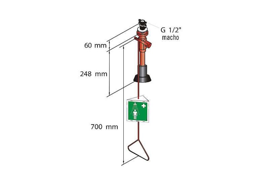 Seguridad Y Protecci N PrestoEquip | Ducha De Emergencia Montaje Techo Prestoequip 85753