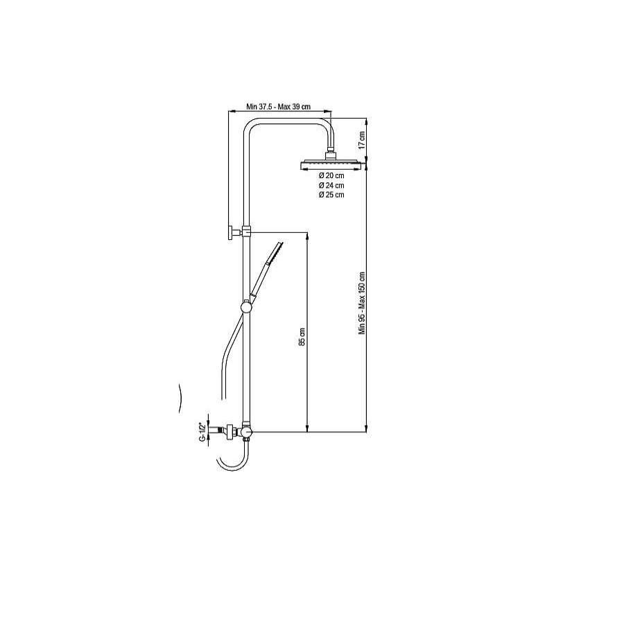 Columnas De Ducha Aquagrif AQG | Columna De Ducha Monomando Wind Blue Rd Aqg 21Wbr24Sud01