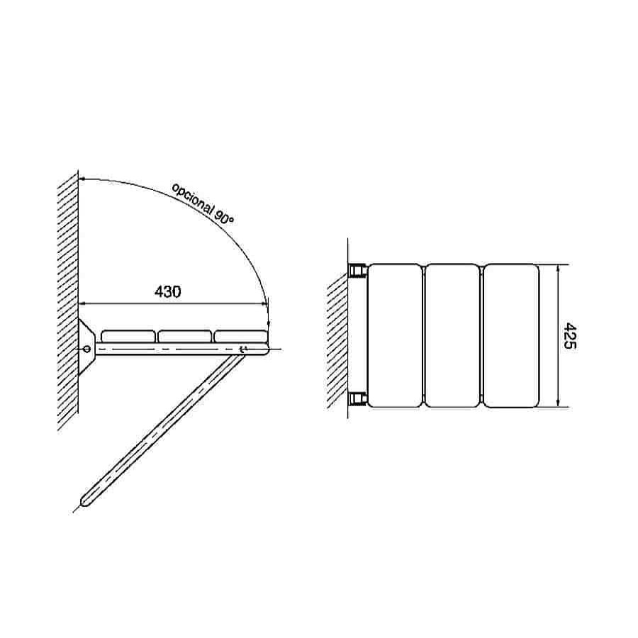 Accesibilidad PrestoEquip | Asiento De Ducha Inox Mate Prestobar Inox 210 Prestoequip 88215