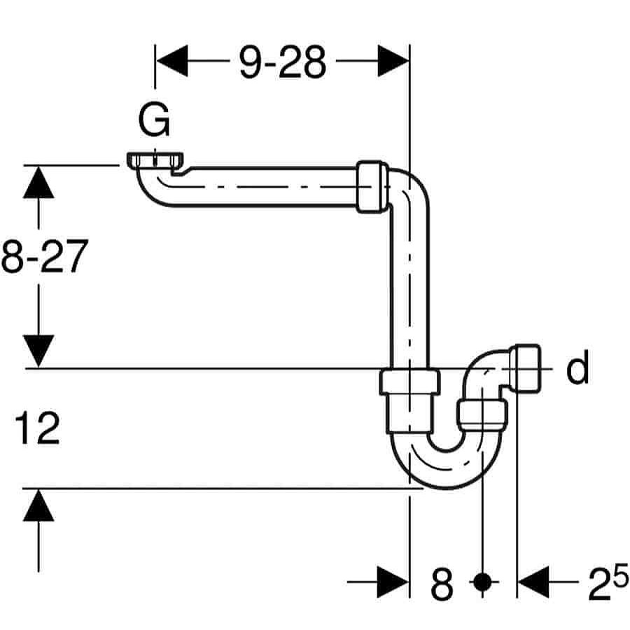 Lavabos Geberit | Sif N Curvo Para Lavabos , Modelo Ahorra Espacio , Salida Horizontal Geberit