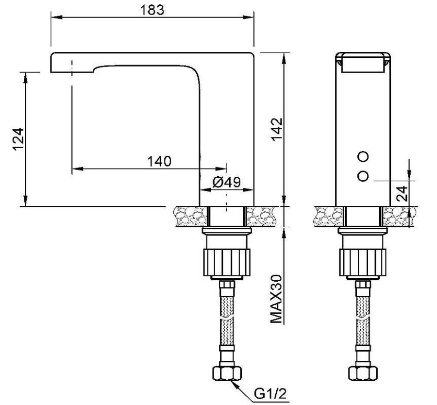 Grifer A De Ba O Nofer | Grifo Electr Nico Un Agua Para Lavabo Caudal Leed 07260.Lb Nofer