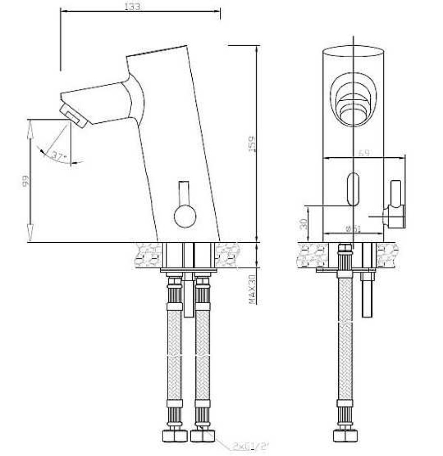 Grifer A De Ba O Nofer | Grifo Mezclador Electr Nico Para Lavabo Caudal Est Ndar 07261M.B Nofer