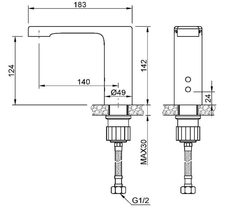 Grifer A De Ba O Nofer | Grifo Electr Nico Un Agua Para Lavabo Acabado Negro Caudal Leed 07260.Ln Nofer