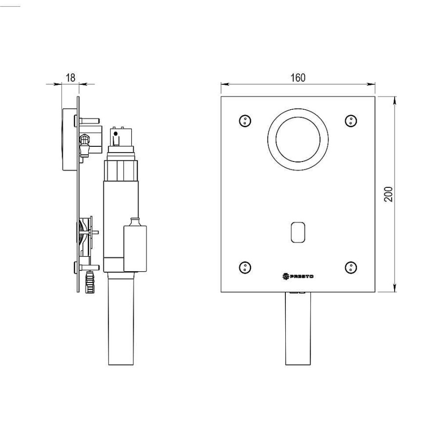 Grifer A De Ba O Presto Iberica | Fluxor Inodoro Por Sensor Accionamiento Mediante Sensor. Presto Kit De Transformaci N 1000 A Elec 79800 Presto Iberica