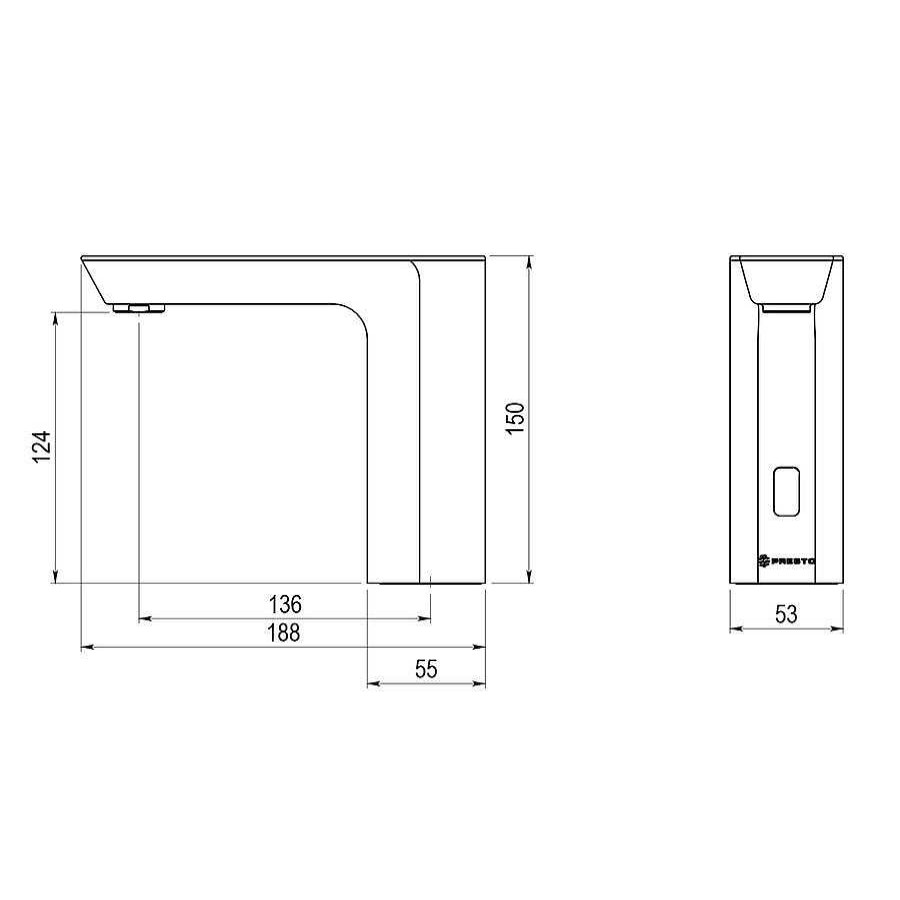 Grifer A De Ba O Presto Iberica | Grifo Electr Nico Temporizado Sensor Presto Xt Elec L Presto