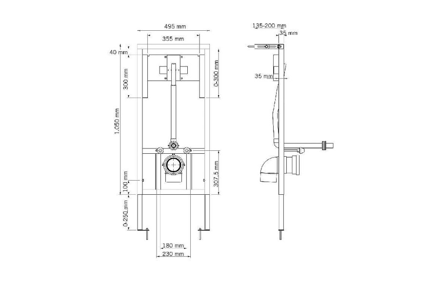 Sanitarios Acero Inox PrestoEquip | Inodoro Prestowash Inox Suspendido Con Soporte Regulable Y 1000 A Inox Prestoequip K088962