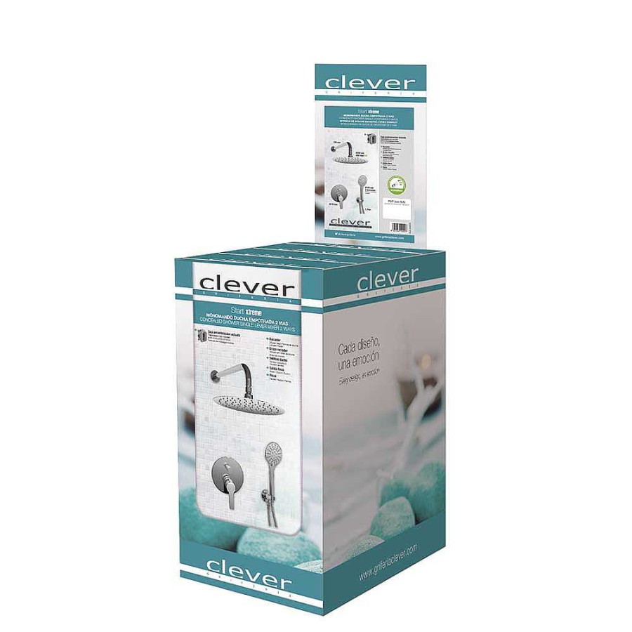 Complementos De Grifer A Clever | Conjunto Ducha Monomando Para Empotrar 2 V As Box 60694 Grifer A Clever