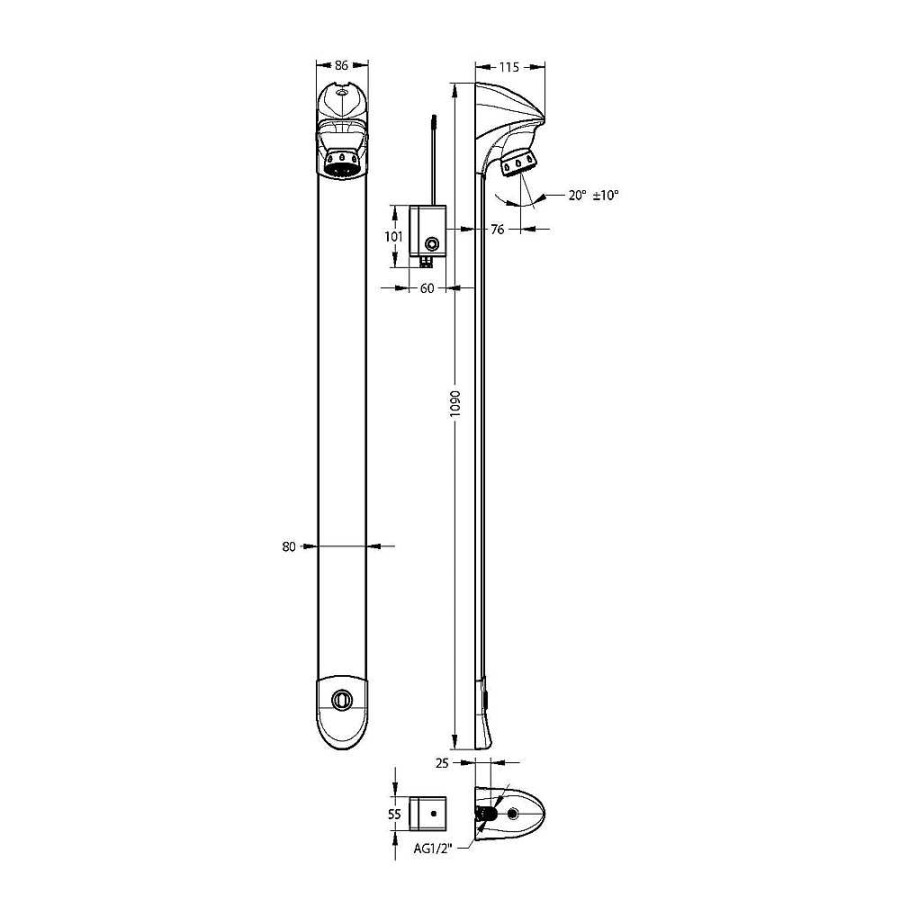 Grifer A De Ba O Presto Iberica | Grifo Temporizado Ducha Mezclador Mural Por Sensor Accionamiento Mediante Sensor. Presto Dl 400 Sensia 27475 Presto Iberica