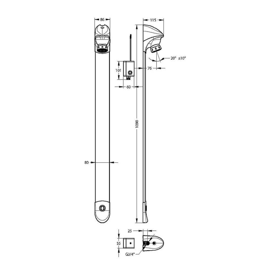 Grifer A De Ba O Presto Iberica | Grifo Temporizado Ducha Mezclador Mural Por Sensor Accionamiento Mediante Sensor. Presto Dl 400 Sensia 27474 Presto Iberica