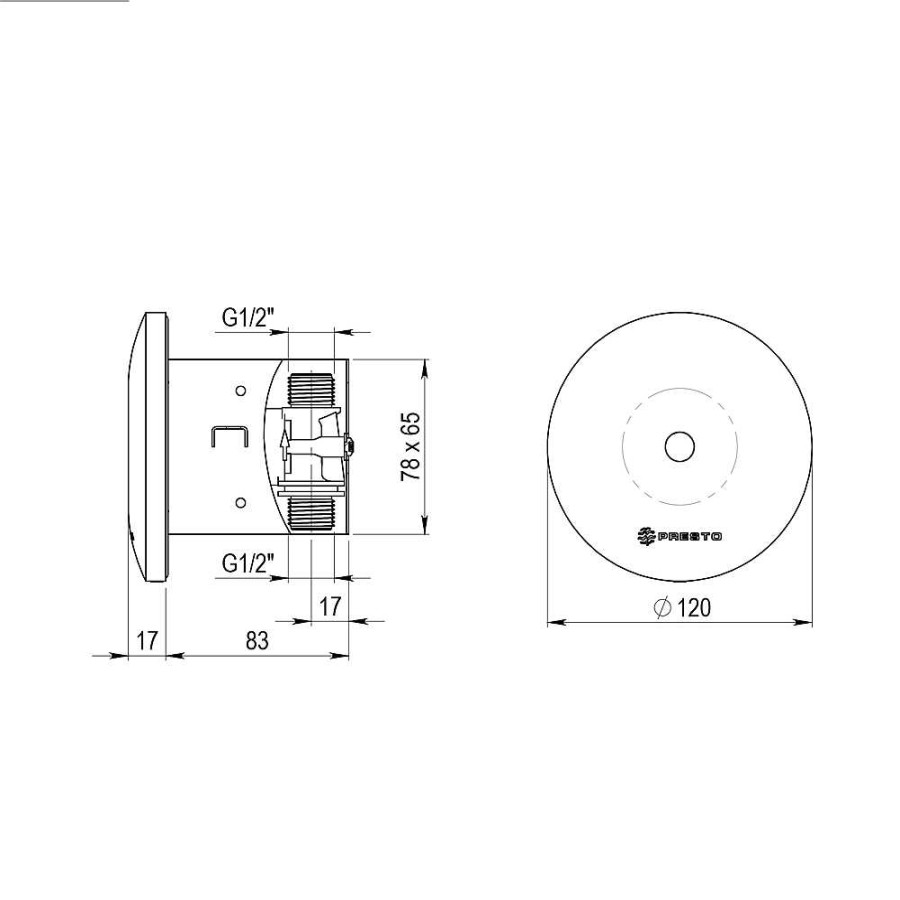 Grifer A De Ba O Presto Iberica | Grifo Temporizado Urinario Sensor Empotrado Accionamiento Mediante Sensor. Presto Domo Sensia Ue P2679601 Presto Iberica