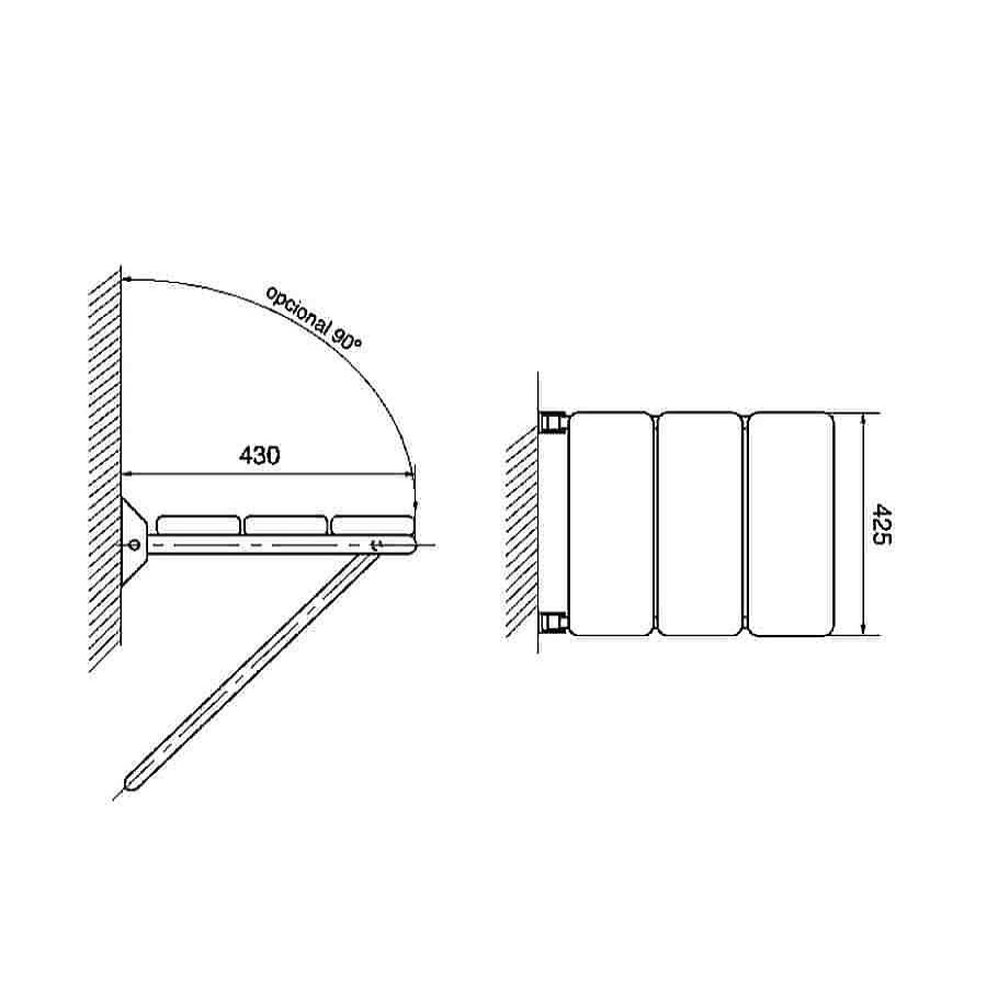 Accesibilidad PrestoEquip | Asiento De Ducha Inox Brillo Prestobar Inox 210 Prestoequip 78215