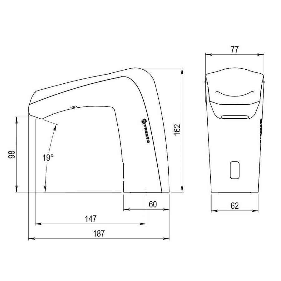 Grifer A De Ba O Presto Iberica | Grifo Temporizado Lavabo Un Agua Repisa Por Sensor Accionamiento Mediante Sensor. Presto Domo Sensia L 79000 Presto Iberica