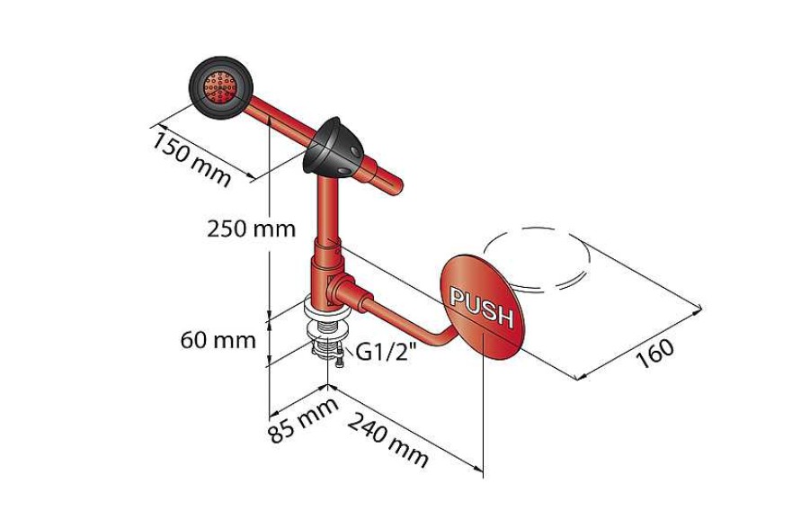 Seguridad Y Protecci N PrestoEquip | Lava-Ojos De Emergencia Repisa Prestoequip 85760