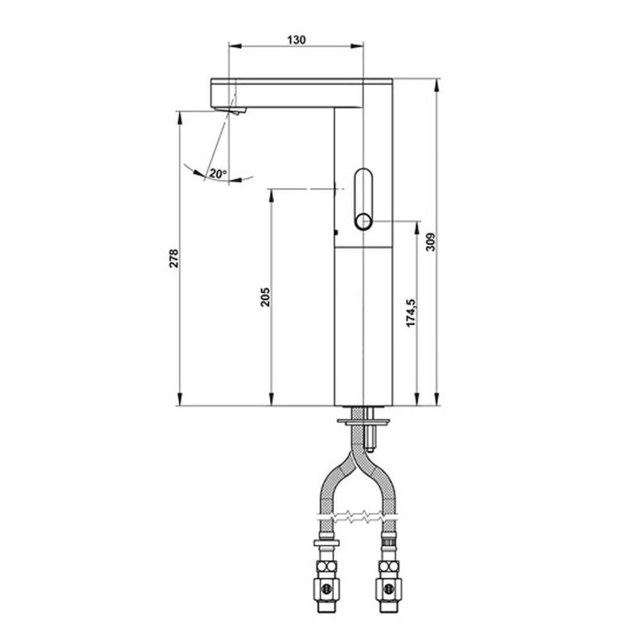 Grifer A De Ba O Presto Iberica | Grifo Temporizado Lavabo Mezclador Repisa Por Sensor Accionamiento Mediante Sensor Presto Soho Lm Alto Ple56211 Presto Iberica