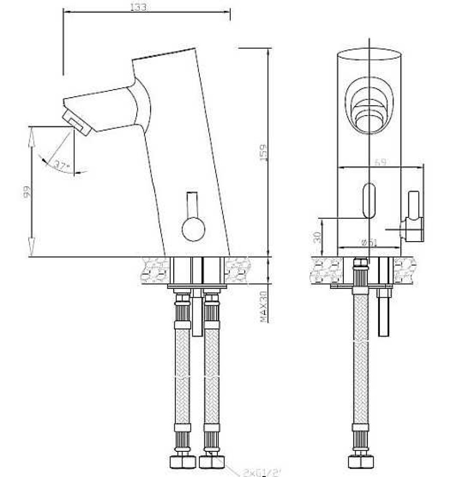 Grifer A De Ba O Nofer | Grifo Mezclador Electr Nico Para Lavabo Caudal Eco 07261M.Eb Nofer