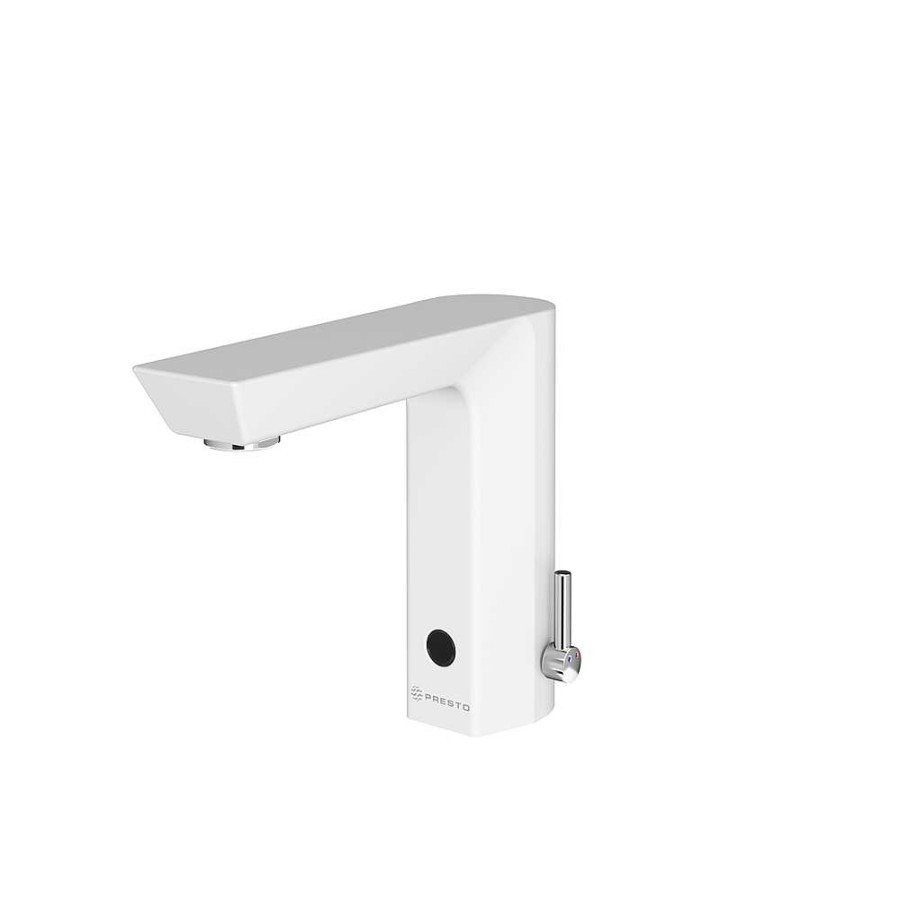 Grifer A De Ba O Presto Iberica | Grifo Electr Nico Lavabo Mezclador Repisa Accionamiento Mediante Sensor Presto Xt Elec Lm Pila Blanco P1178100 Presto Iberica