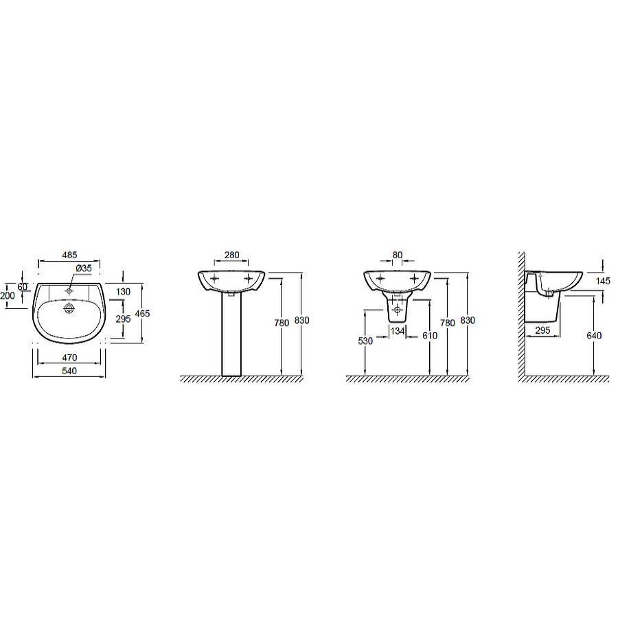 Lavabos Jacob Delafon | Lavabo Con Pedestal Huno Jacob Delafon