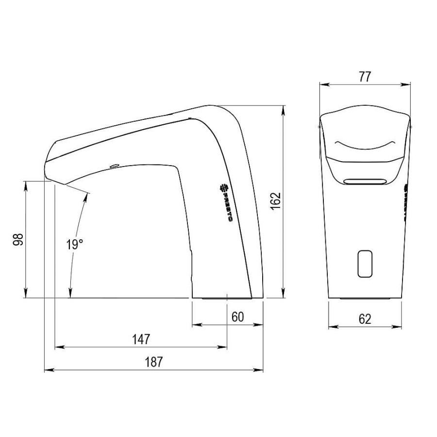 Grifer A De Ba O Presto Iberica | Grifo Electr Nico Lavabo Un Agua Repisa Por Sensor Accionamiento Mediante Sensor. Presto Domo Sensia L 79010 Presto Iberica